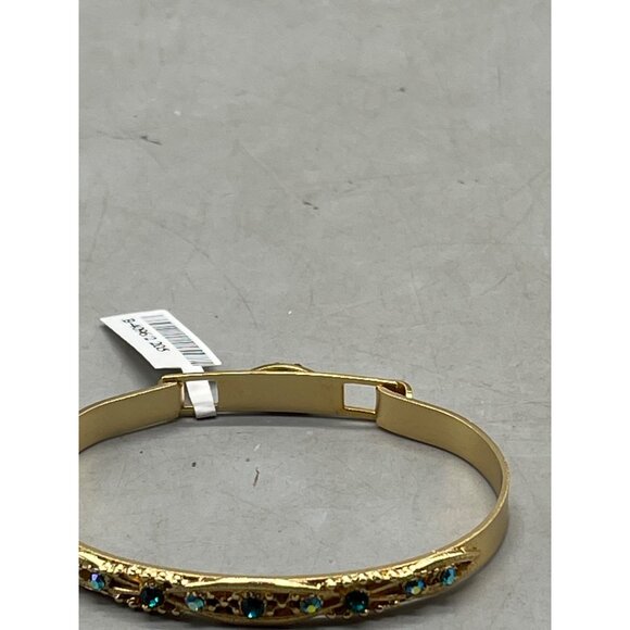 Mariana bracelet 4096/2 205 handmade blue crystals gold toned 2.5" READ NEW - Picture 4 of 10